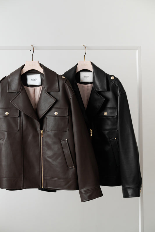 Faux Leather Zip Jacket