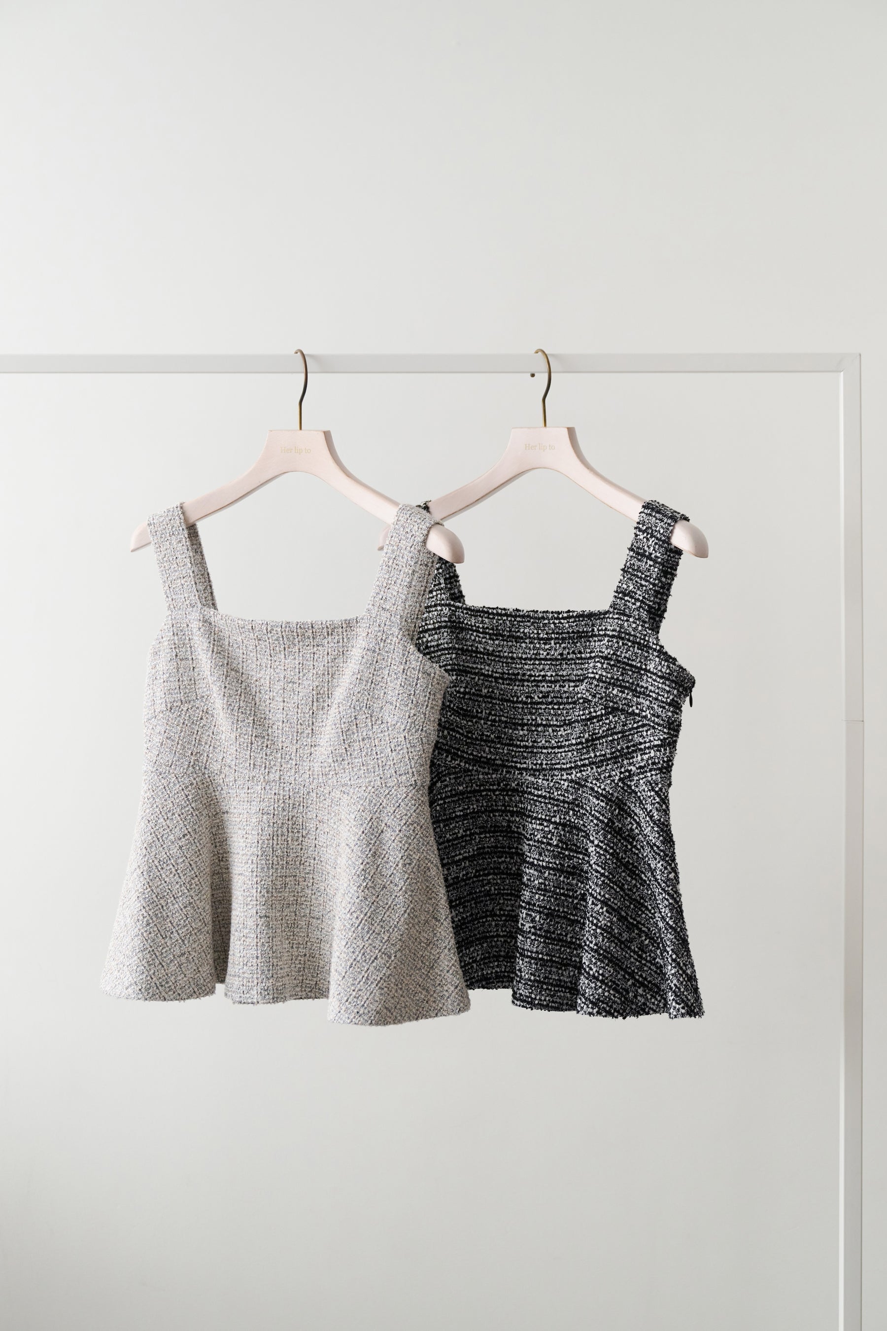 Contrast Trim Tweed Set