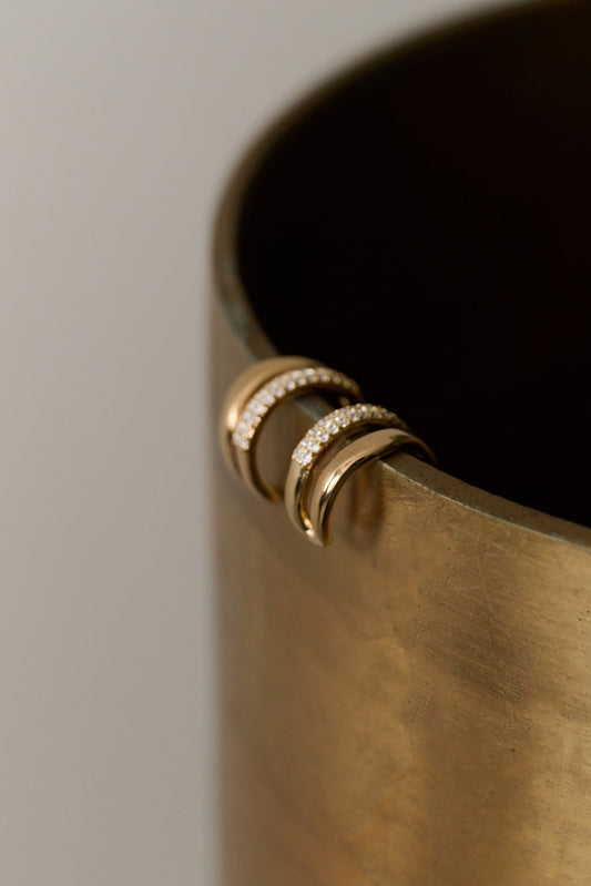 Crystal Double Hoop Pierces/Earrings