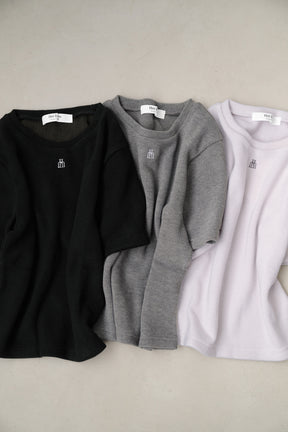Trois Logo Ribbed Tee