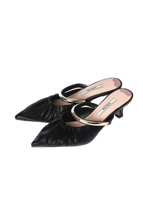 【8月下旬発送】Gold-Motif Ruched Mules