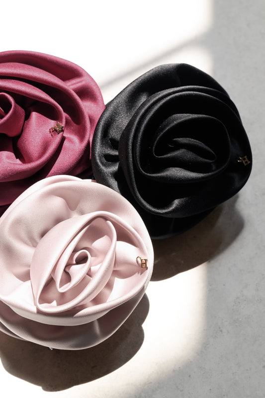 Rose Satin Clip