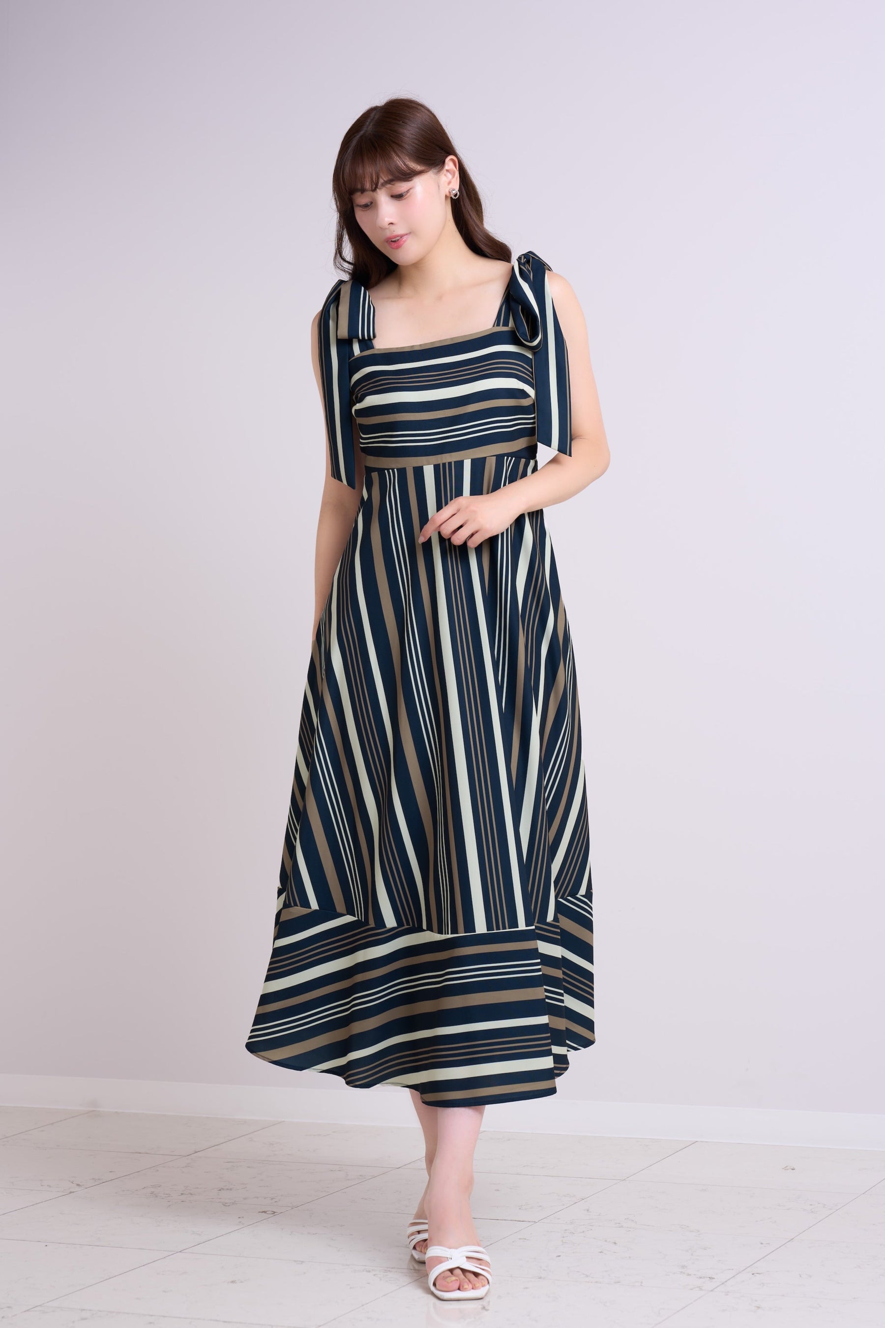 Cordelia Striped Ribbon Dress