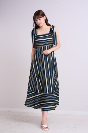Cordelia Striped Ribbon Dress