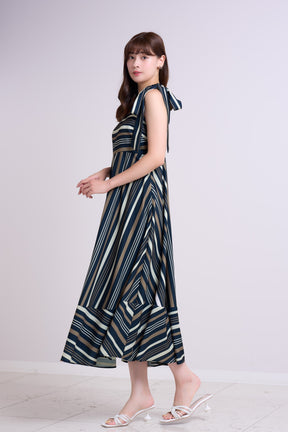 Cordelia Striped Ribbon Dress