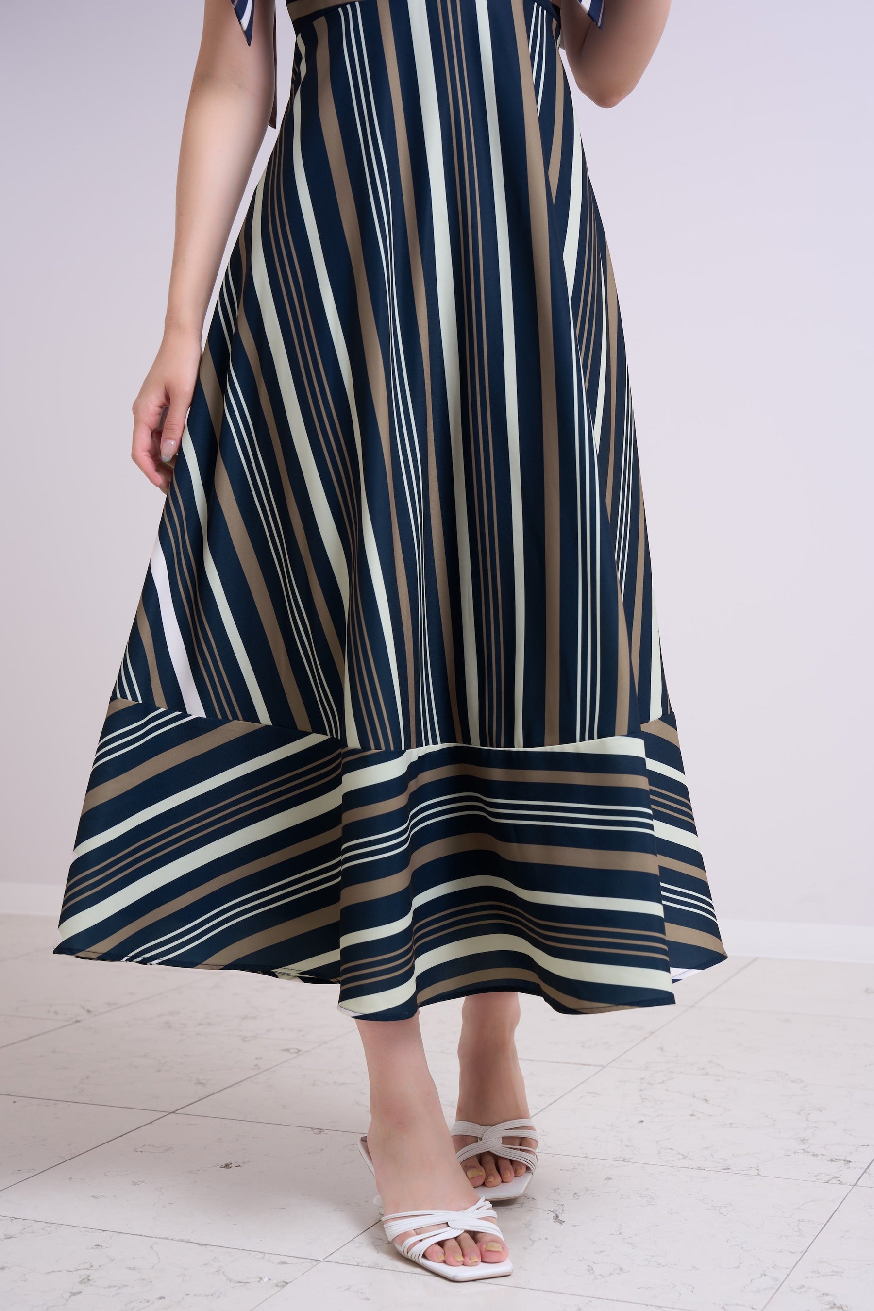 Cordelia Striped Ribbon Dress