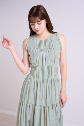 Viera Pintuck Tiered Dress