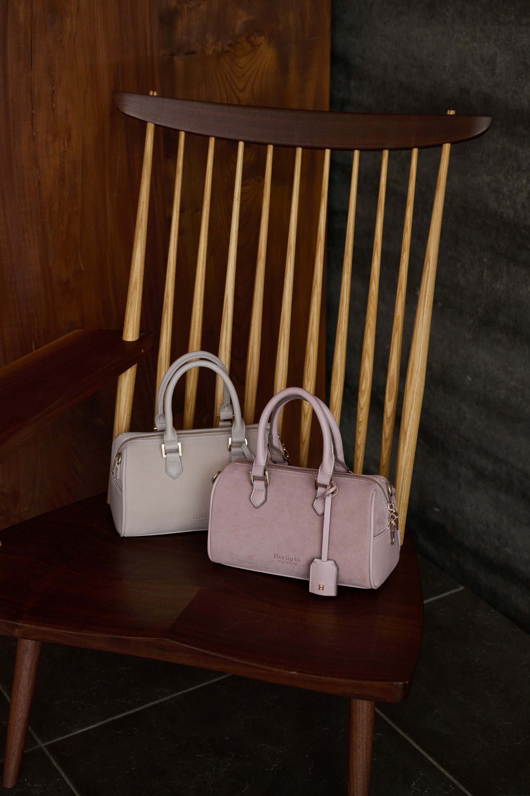 【新色】Suede Mini Boston Bag