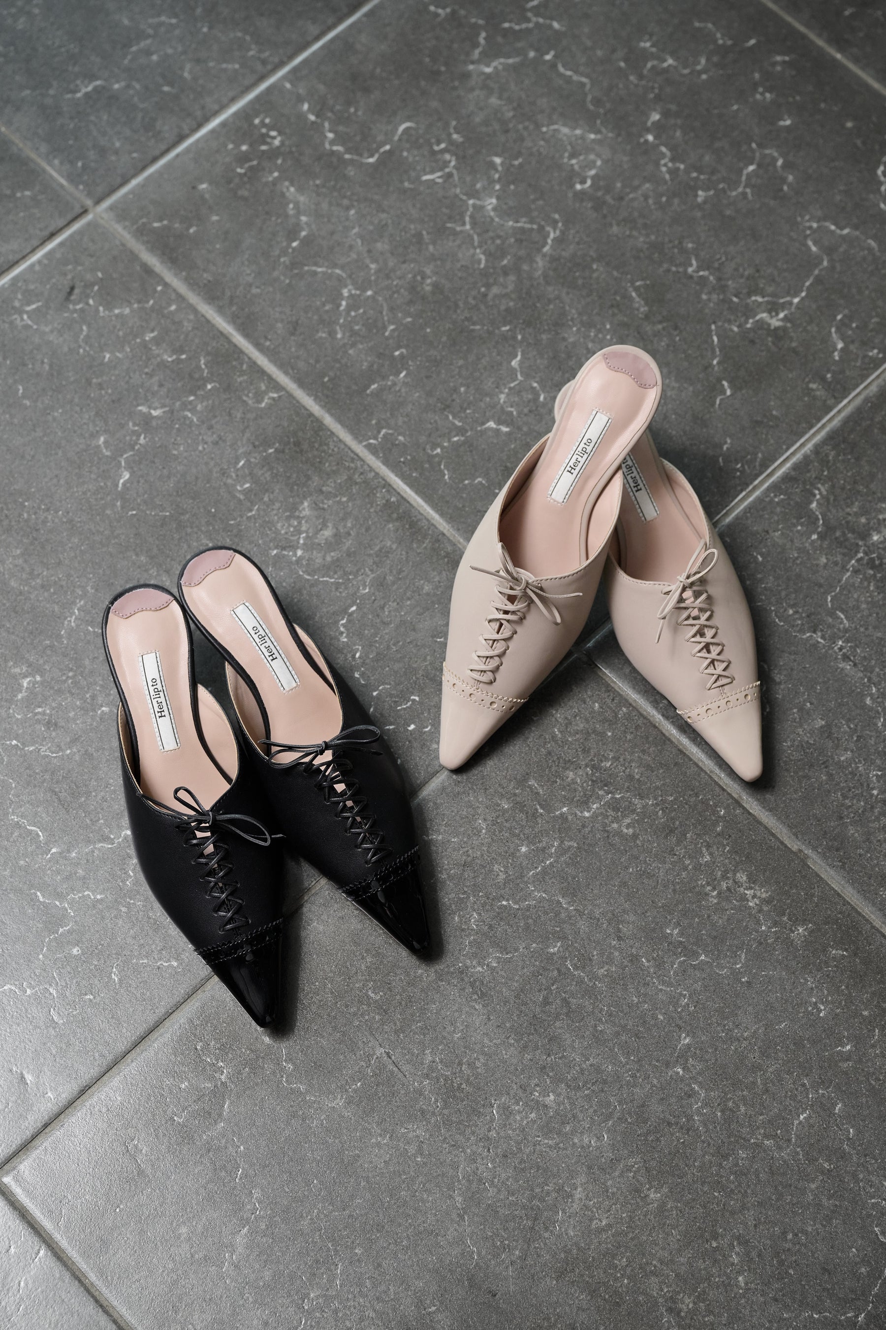 Lace-Up Medallion Mules