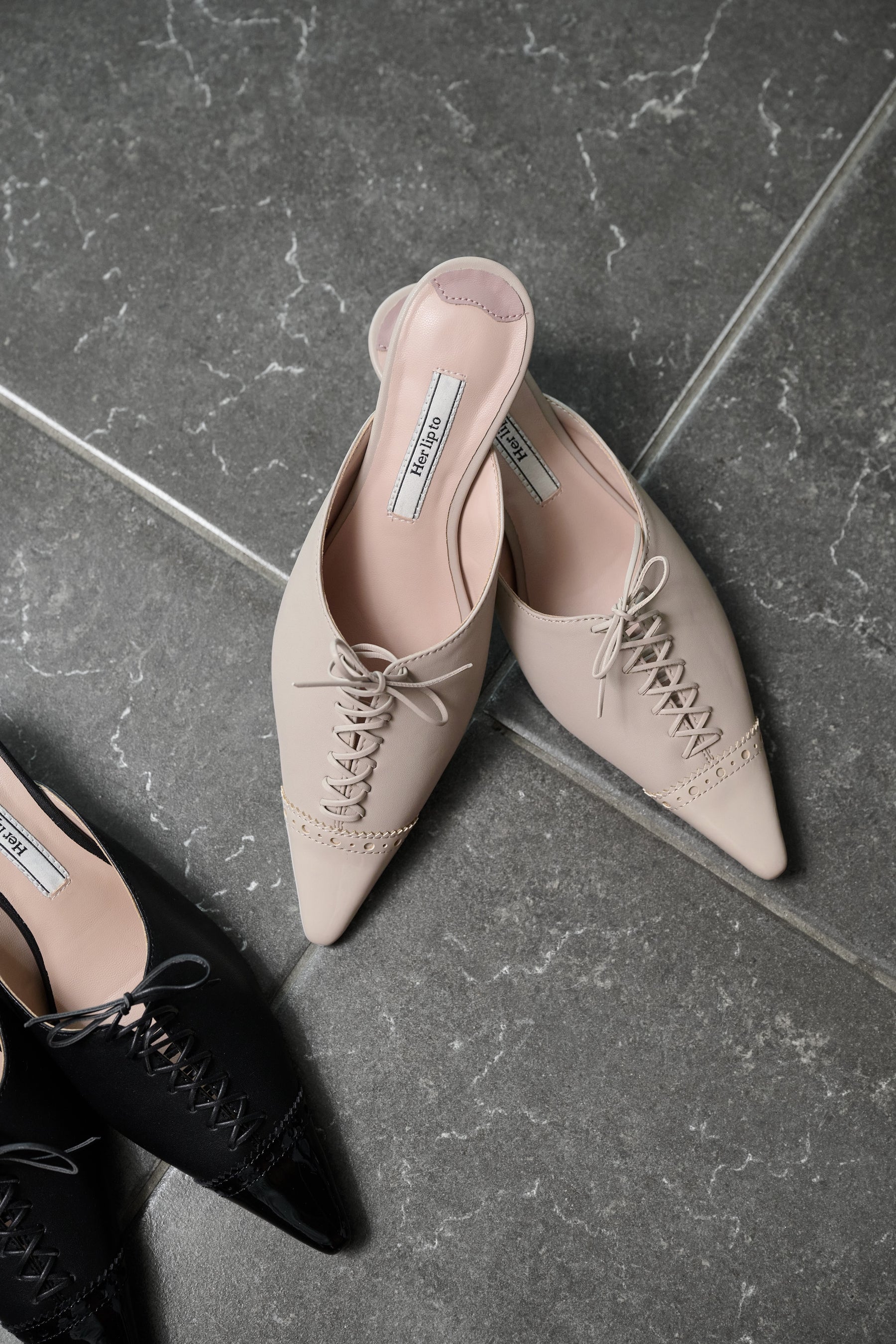 Lace-Up Medallion Mules