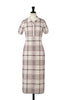 【新色】Gold-Buttoned Plaid Knit Dress