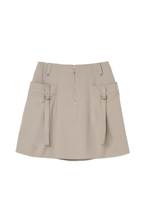 Front Zip Mini Skirt