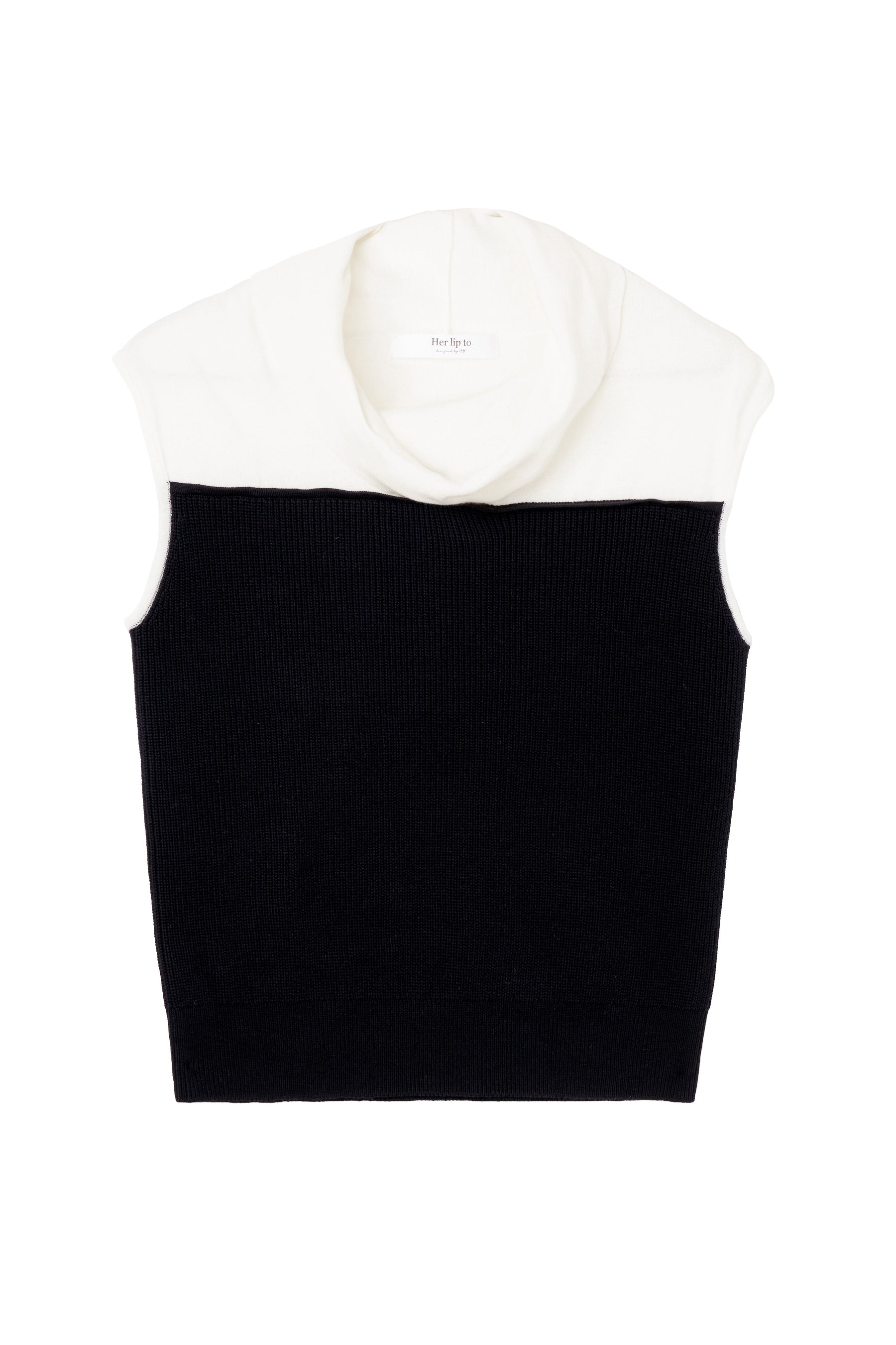 Two-Tone Draped-Neck Top