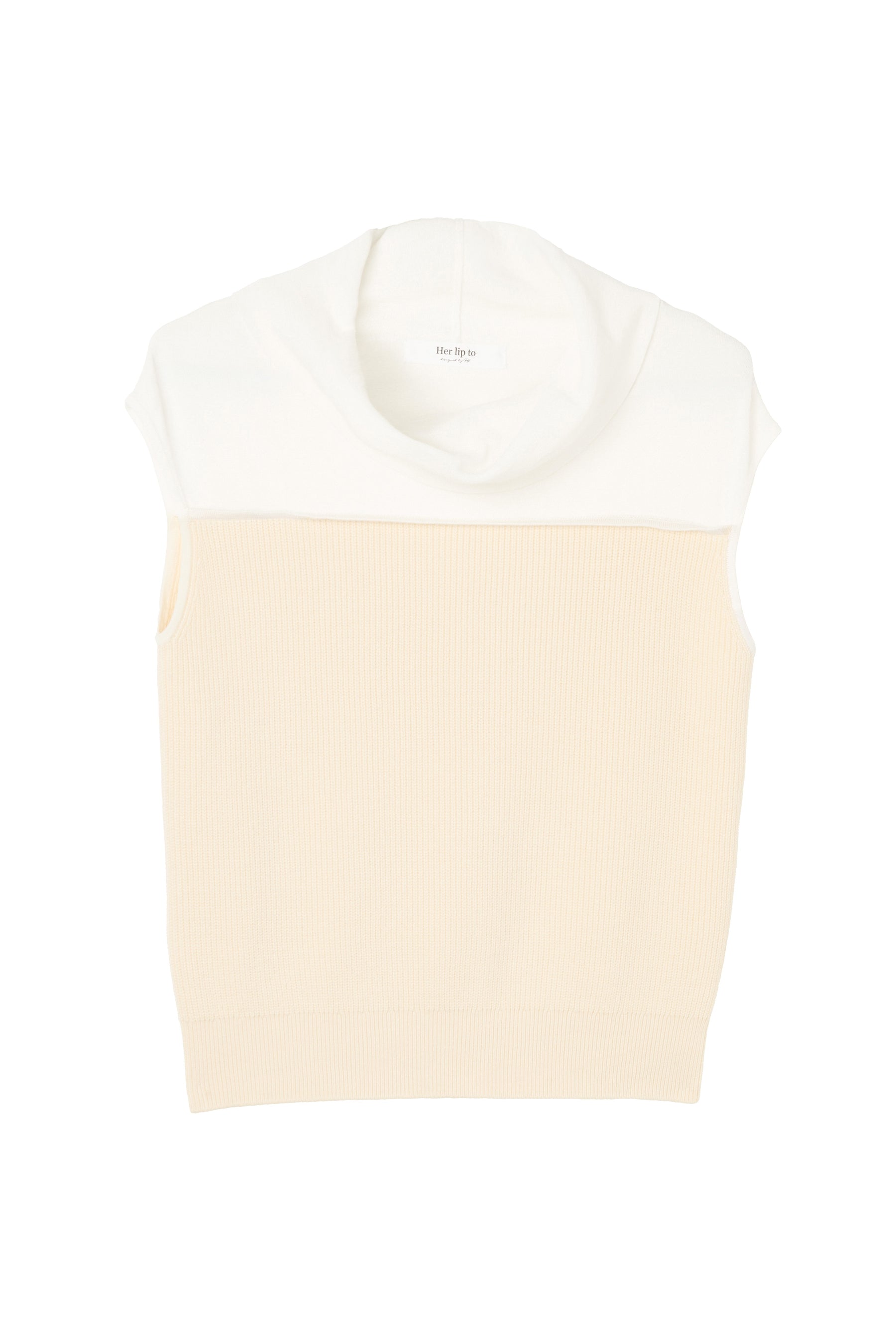 Two-Tone Draped-Neck Top