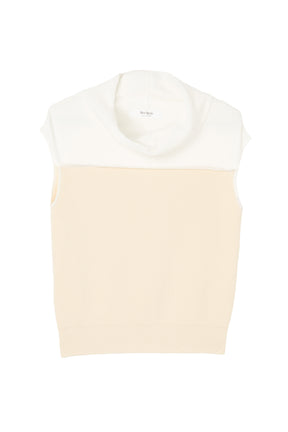 Two-Tone Draped-Neck Top