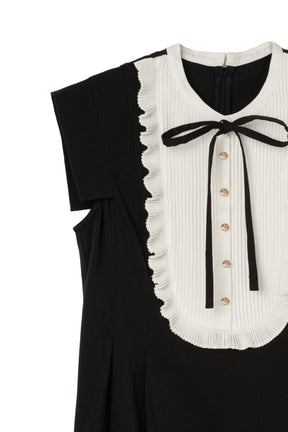Pleated Ribbon Peplum Top