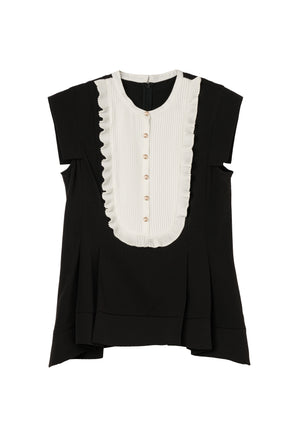 Pleated Ribbon Peplum Top