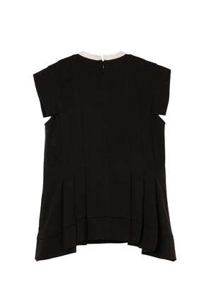 Pleated Ribbon Peplum Top