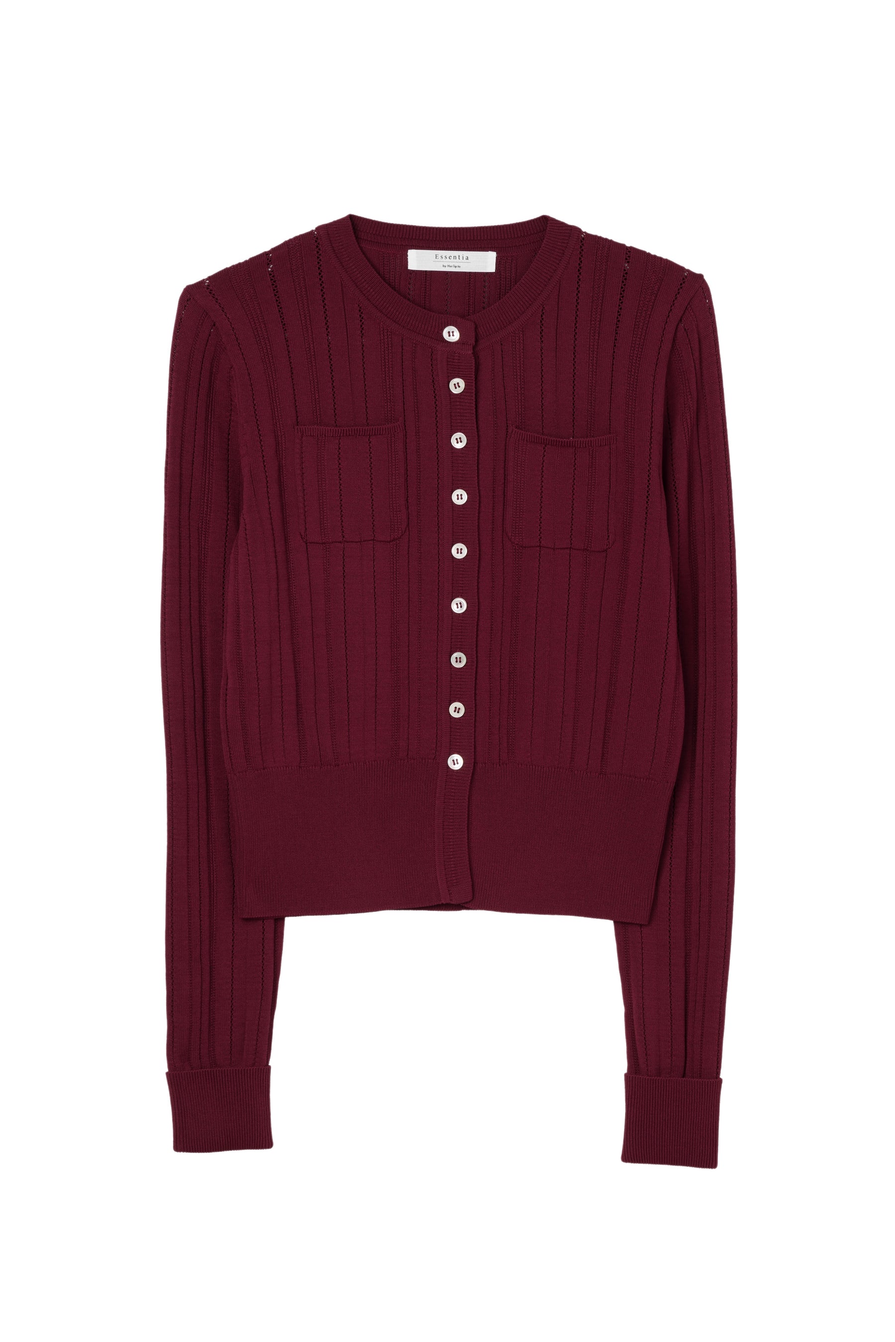 Essentia］Eyelet Knit Cardigan