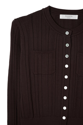 ［Essentia］Eyelet Knit Cardigan