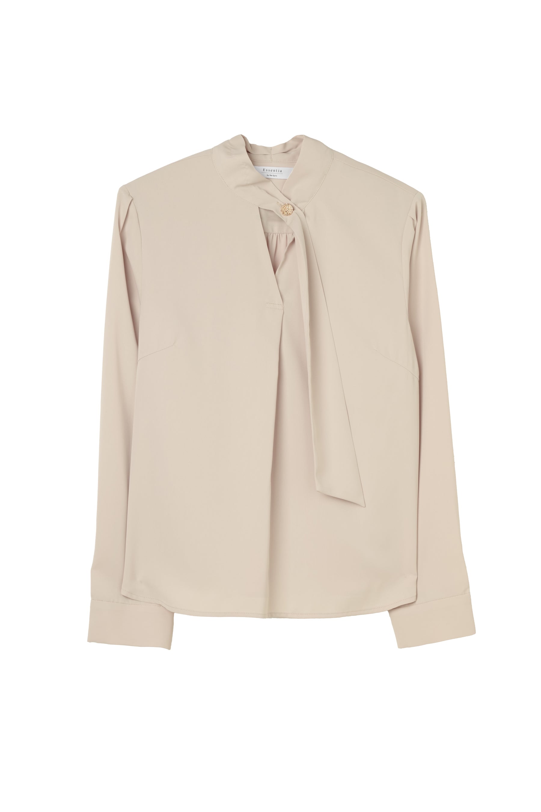［Essentia］[New Color] Long Tie Slit Blouse		