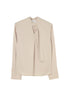 ［Essentia］[New Color] Long Tie Slit Blouse		