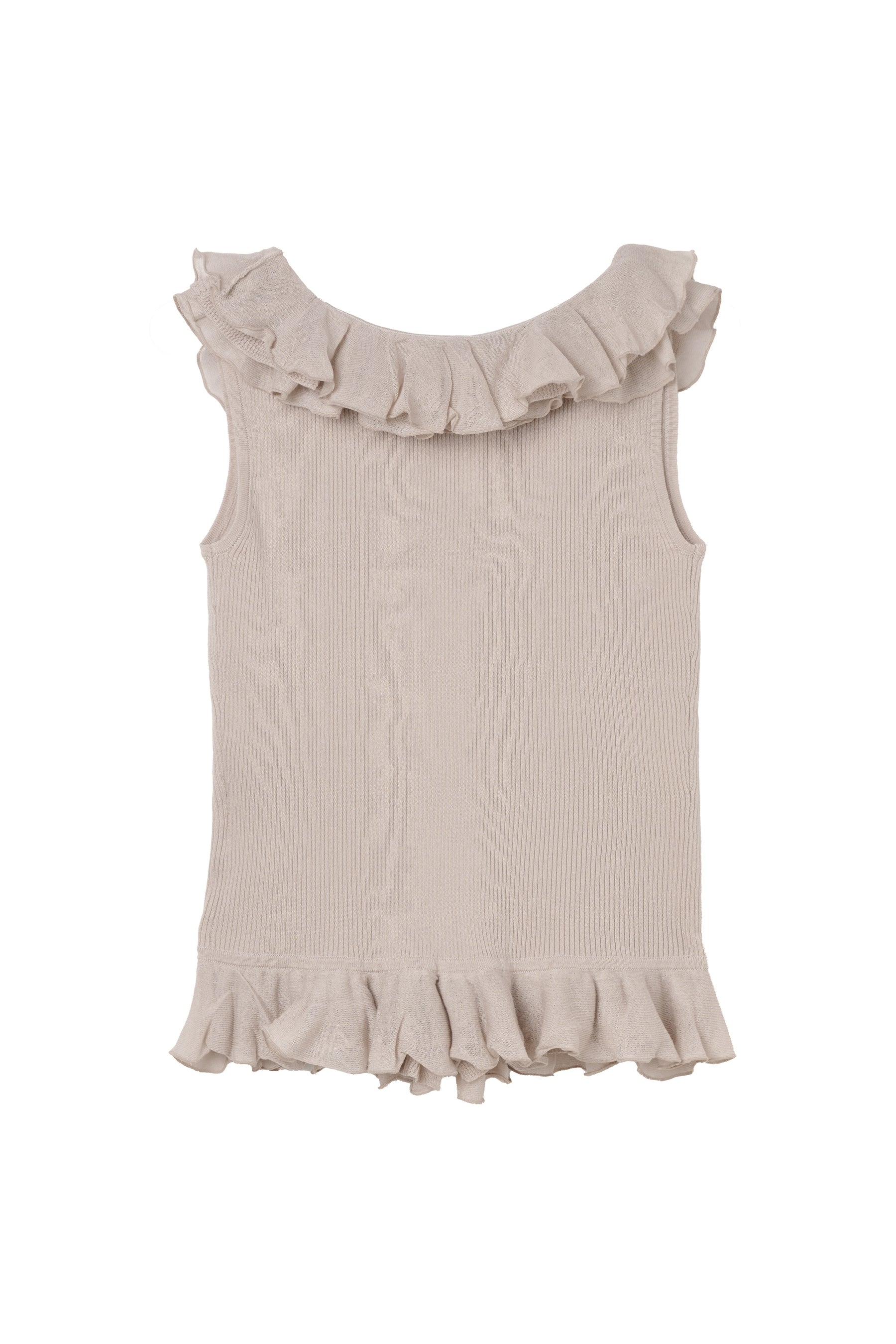 ［Essentia］Layered Ruffle Knit Top