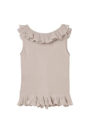 ［Essentia］Layered Ruffle Knit Top
