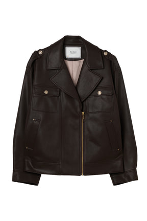 Faux Leather Zip Jacket