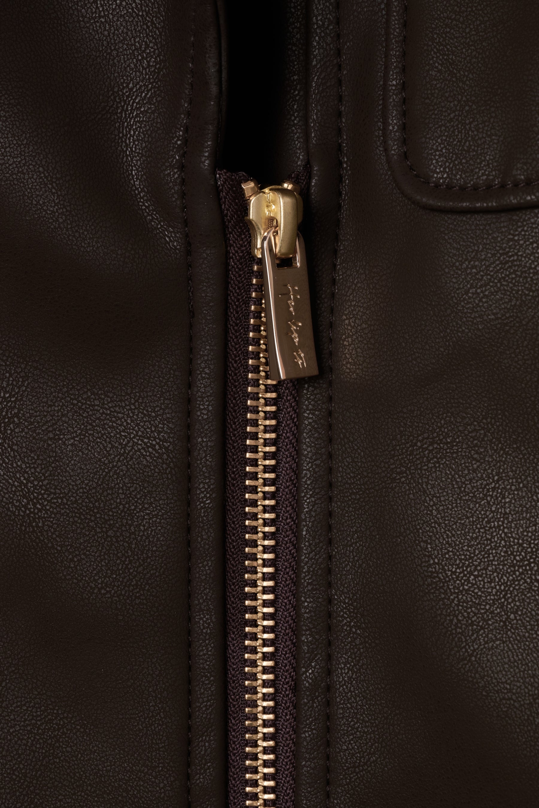 Faux Leather Zip Jacket