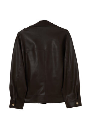 Faux Leather Zip Jacket
