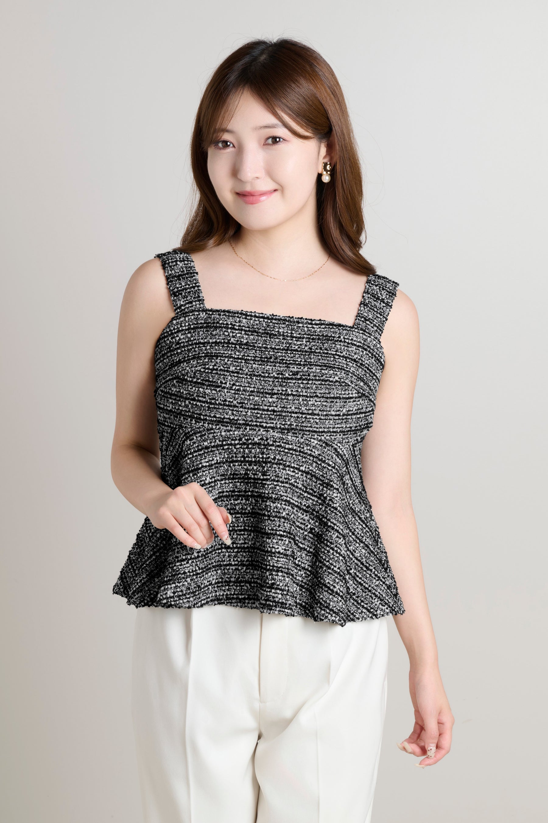 Contrast Trim Tweed Set