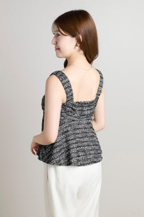 Contrast Trim Tweed Set