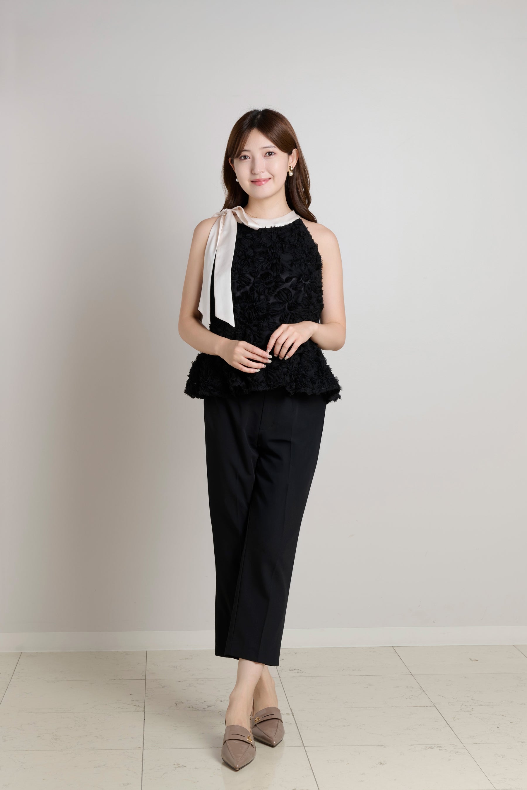 Rosette Peplum Top