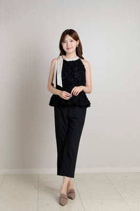 Rosette Peplum Top