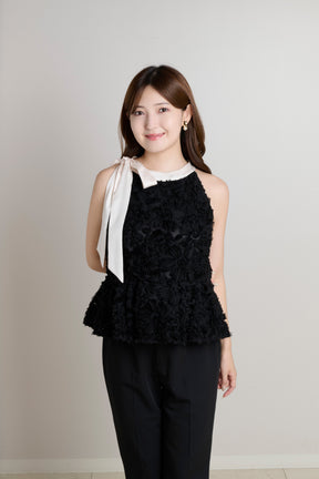 Rosette Peplum Top