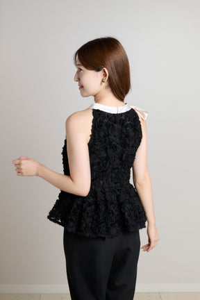 Rosette Peplum Top
