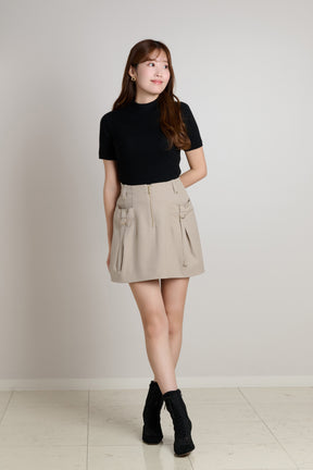 Front Zip Mini Skirt
