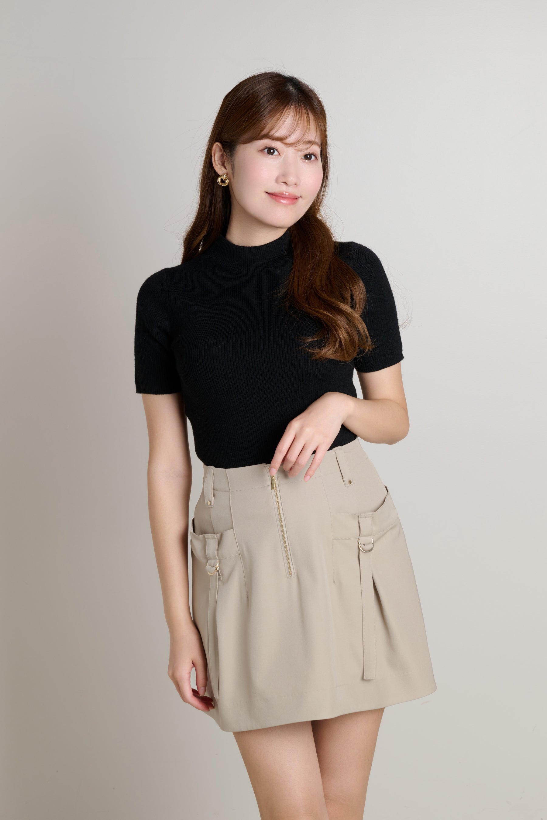 Front Zip Mini Skirt