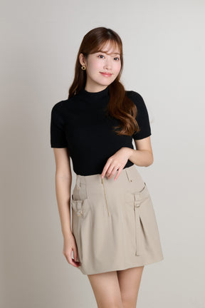 Front Zip Mini Skirt