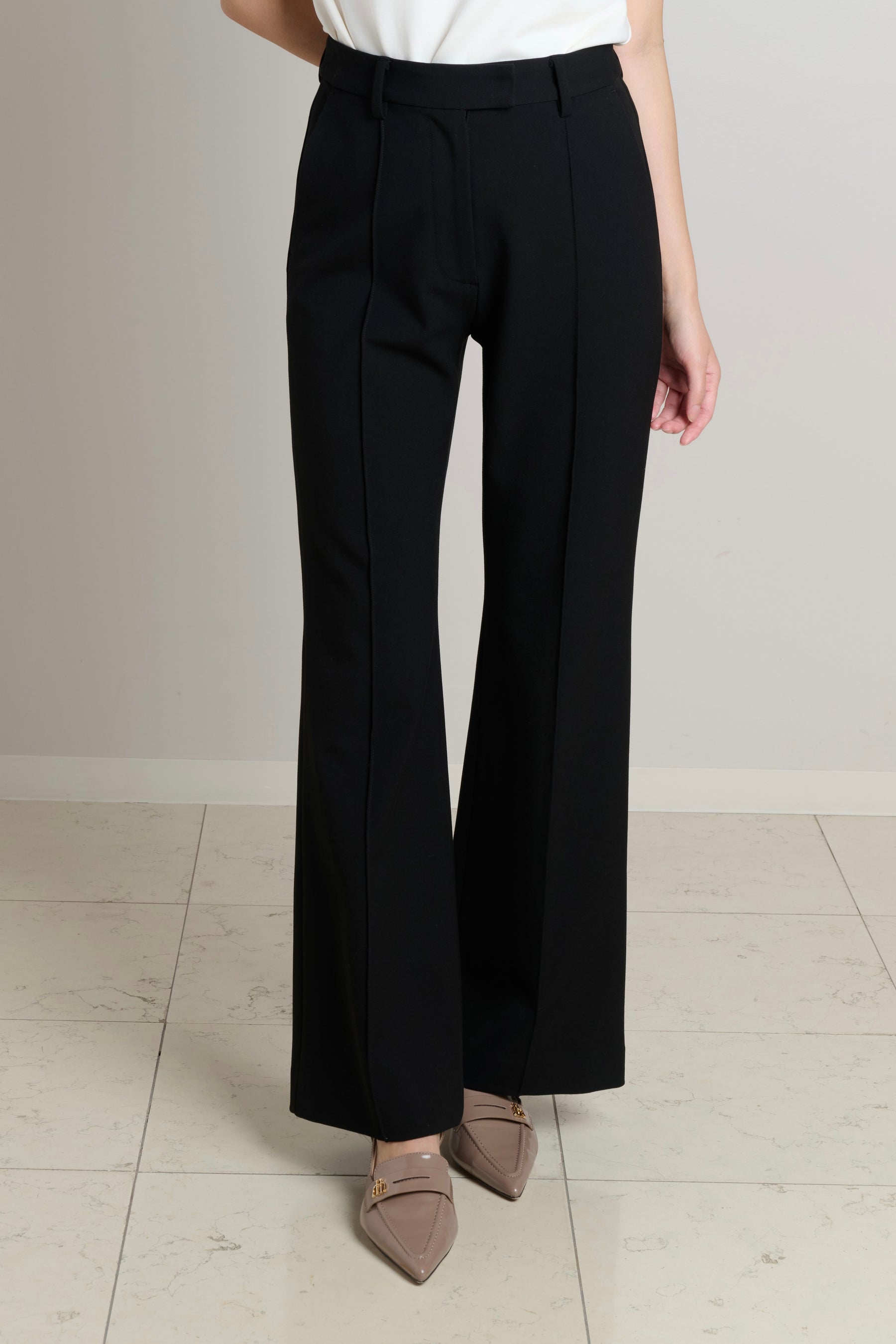Front-Tuck Semi-Flare Pants