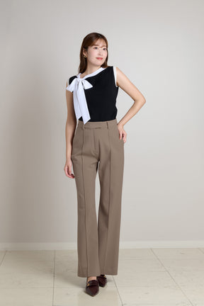 Front-Tuck Semi-Flare Pants