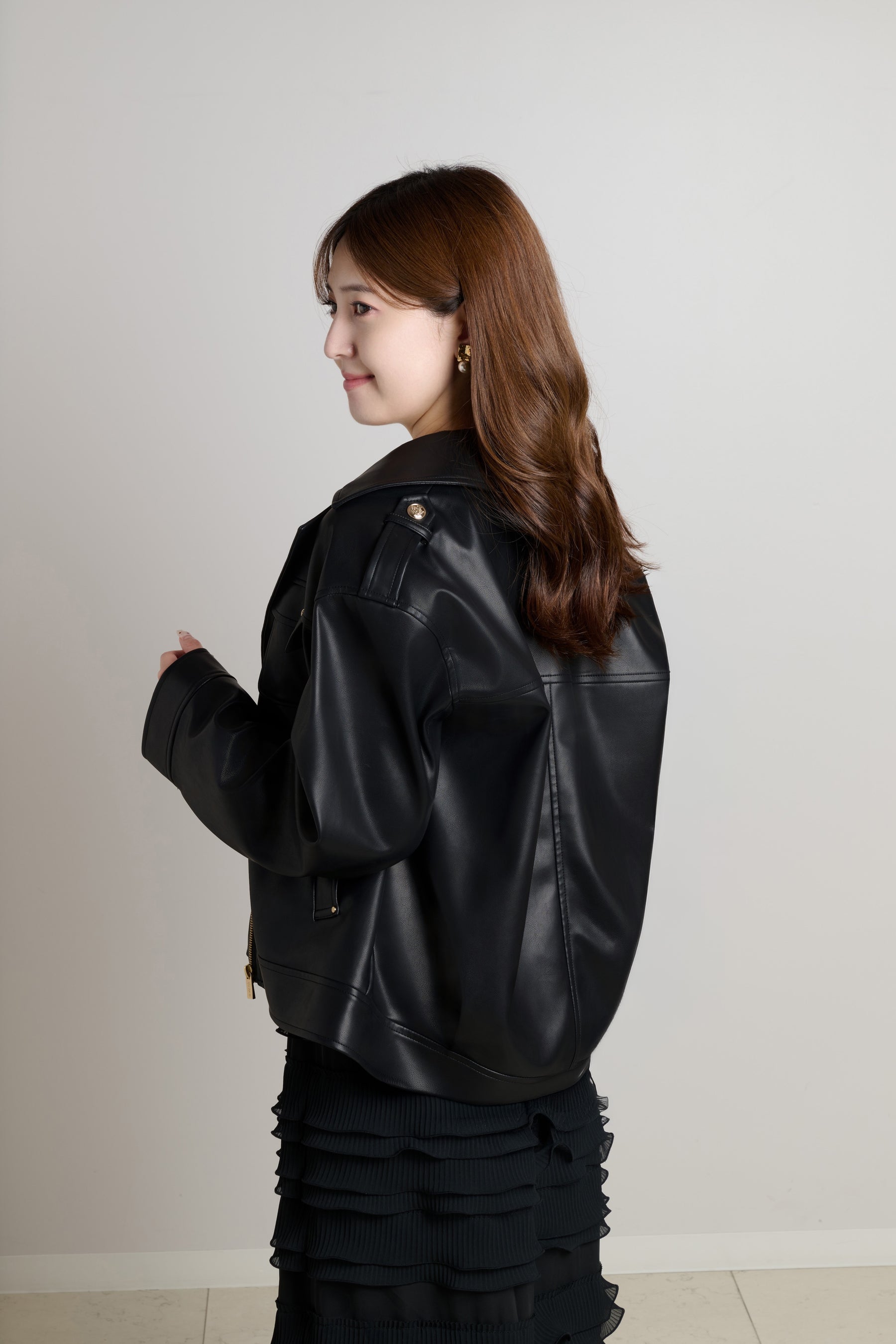 Faux Leather Zip Jacket