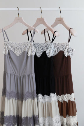 【新色】Isa Tiered Lace Cami Dress