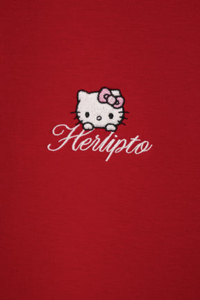 HLT×Hello Kitty Gold Button Cardigan