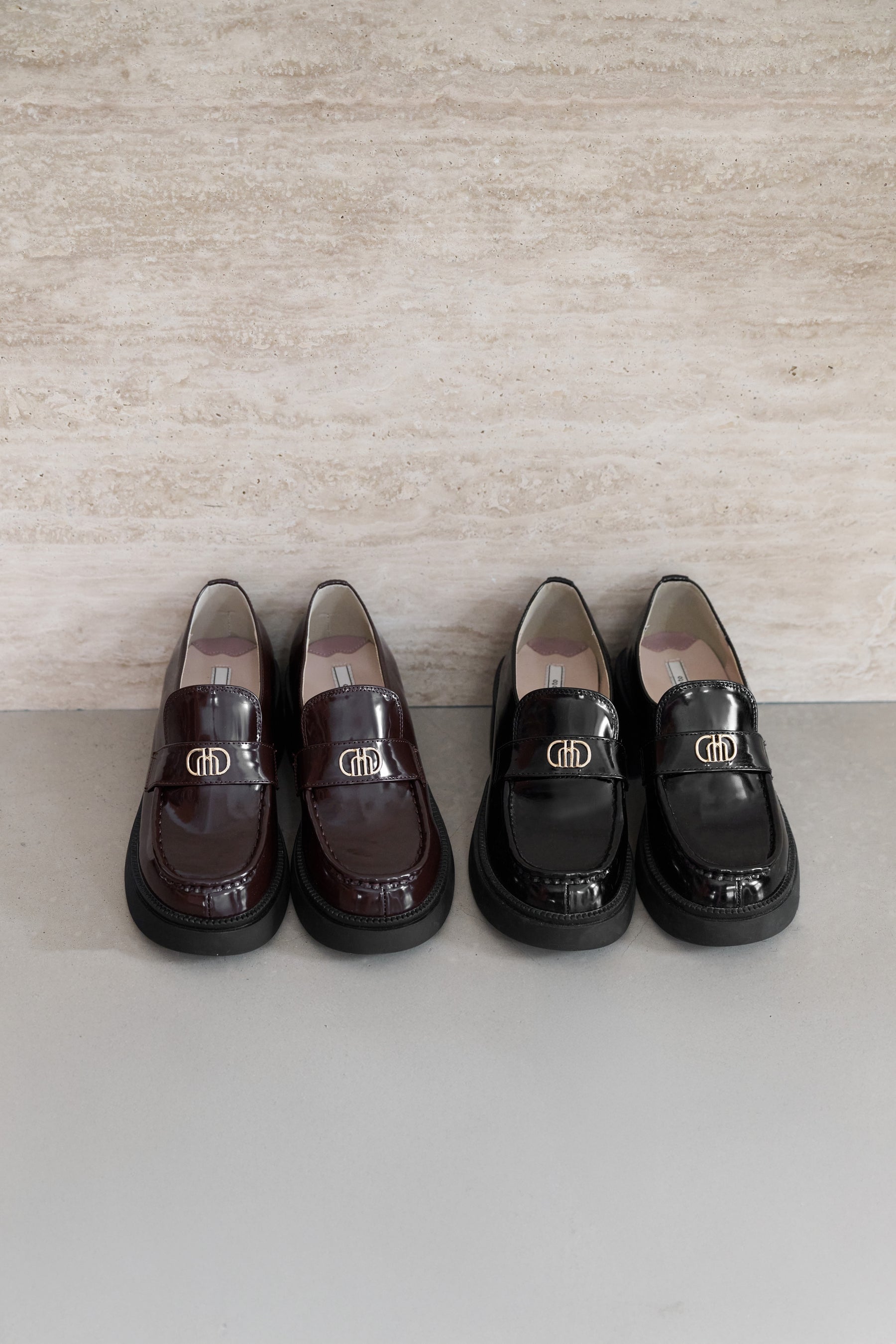 靴 herlipto Trois Logo Loafers 新色】Trois Logo Loafers
