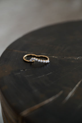 [Shipping in mid-August] Two-Finger Pearl Ring