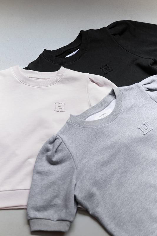 H Logo Puff-Sleeve Sweatshirt