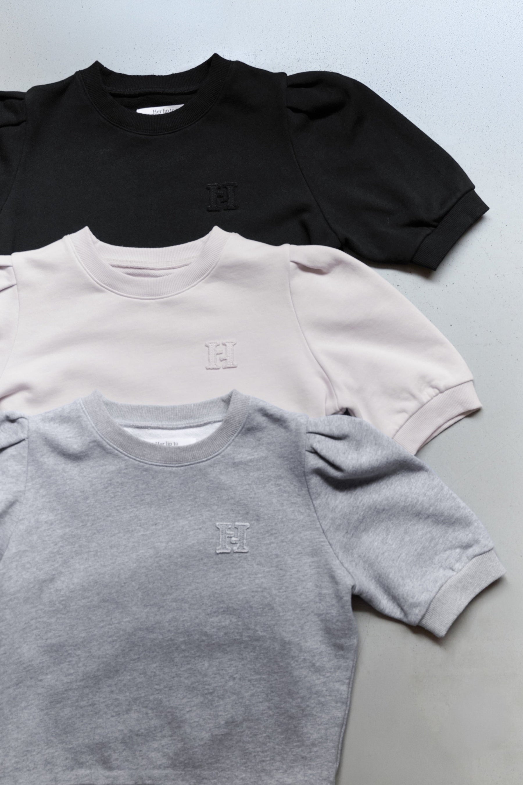 H Logo Puff-Sleeve Sweatshirt