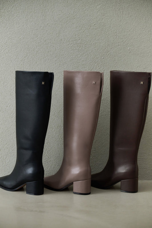 【9月下旬発送】Back Slit Long Boots